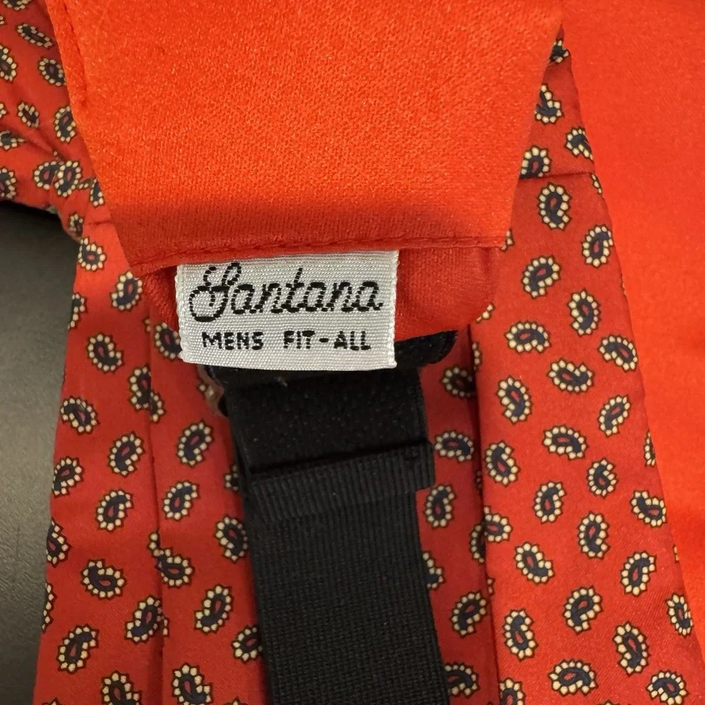 Santana Vintage Paisley Red Bow‎ Tie And Cummerbund Formal Event